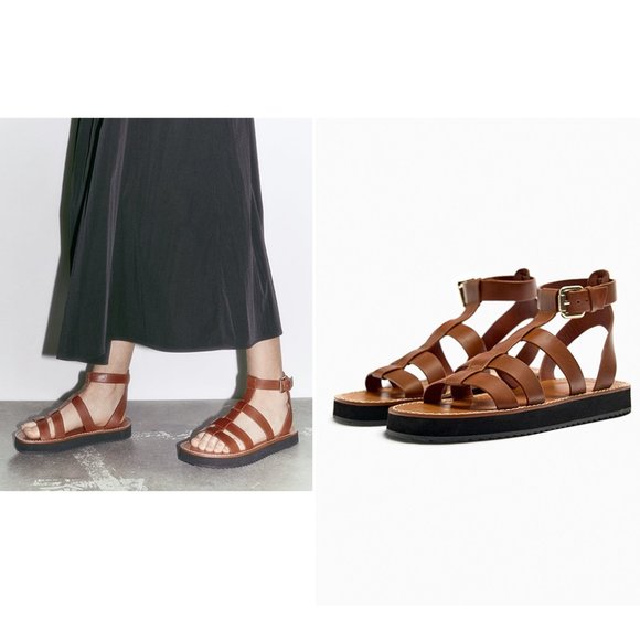 NEW ZARA leather fisherman 1601 sandal - Picture 1 of 9